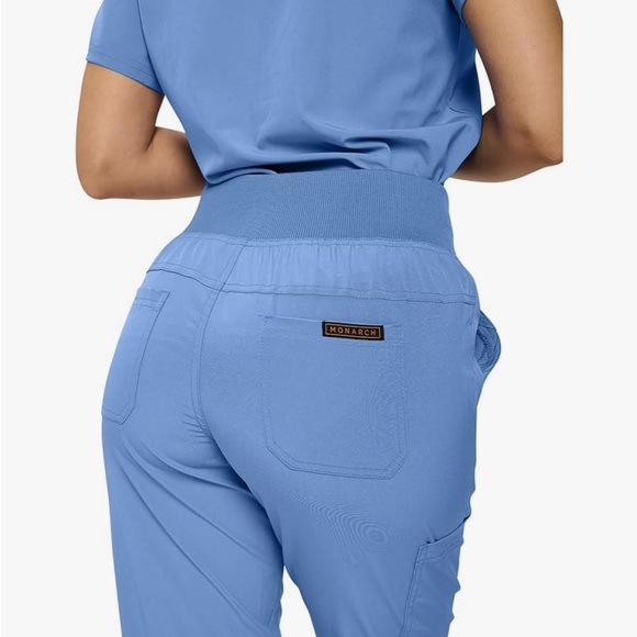 Monarch Uniforms Womens Jogger Scrubs Ribbed Jogger Scrub Pants for Women - Picture 2 of 6